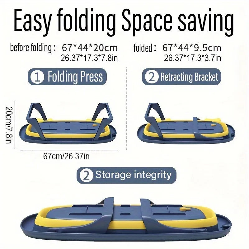 Blue foldable portable pet tub for small dogs and cats under 20 pounds.