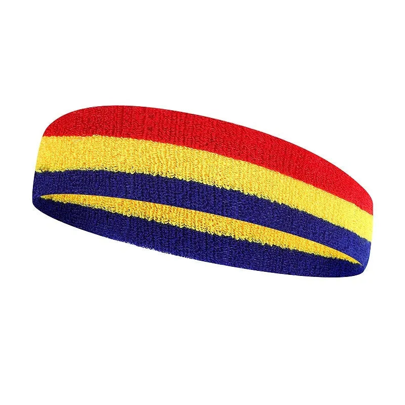 Adult sports headband in multiple colour combinations for running, basketball, and cycling activities