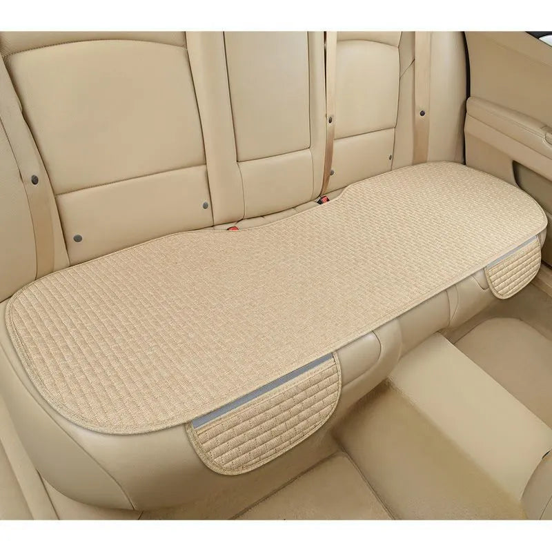 Linen plaid car cushion set in charm coffee colour with hemmed business-style edges