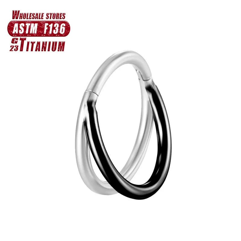 Titanium alloy nose ring body jewellery in silver, gold, black, rose gold and colourful finishes