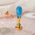 Wooden wax seal handle with decorative metal component in antique silver finish