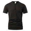 Men's British-style slub cotton t-shirt in seven solid colours with short sleeves