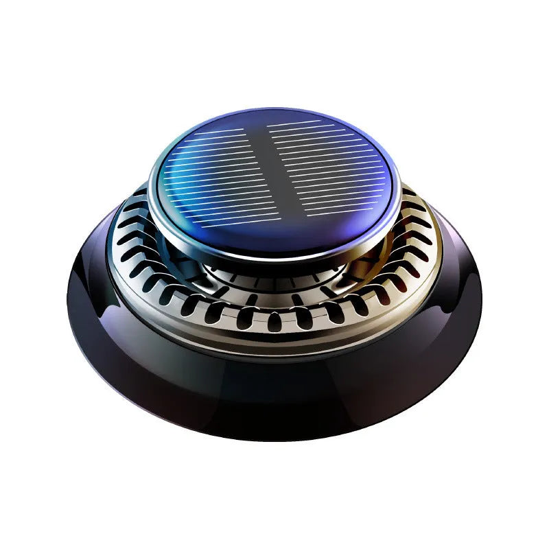Solar electromagnetic de-icing car aromatherapy decoration in black plastic