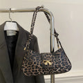Women's casual PU shoulder bag with sandwich pocket in black, brown, coffee, or khaki.