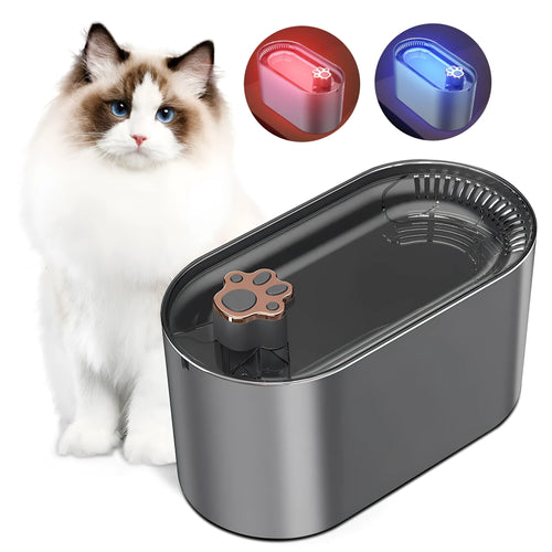 Berlin blue automatic pet water fountain with LED indicator and triple filter system