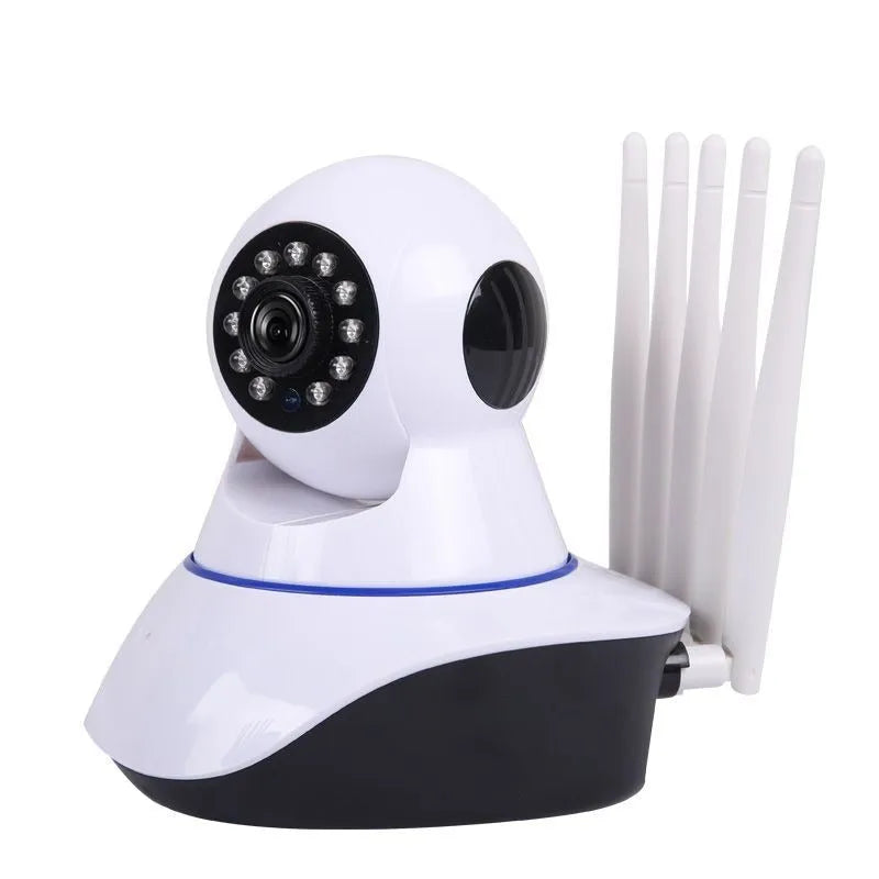 White dome wireless security camera with 1 million pixel sensor for indoor outdoor surveillance