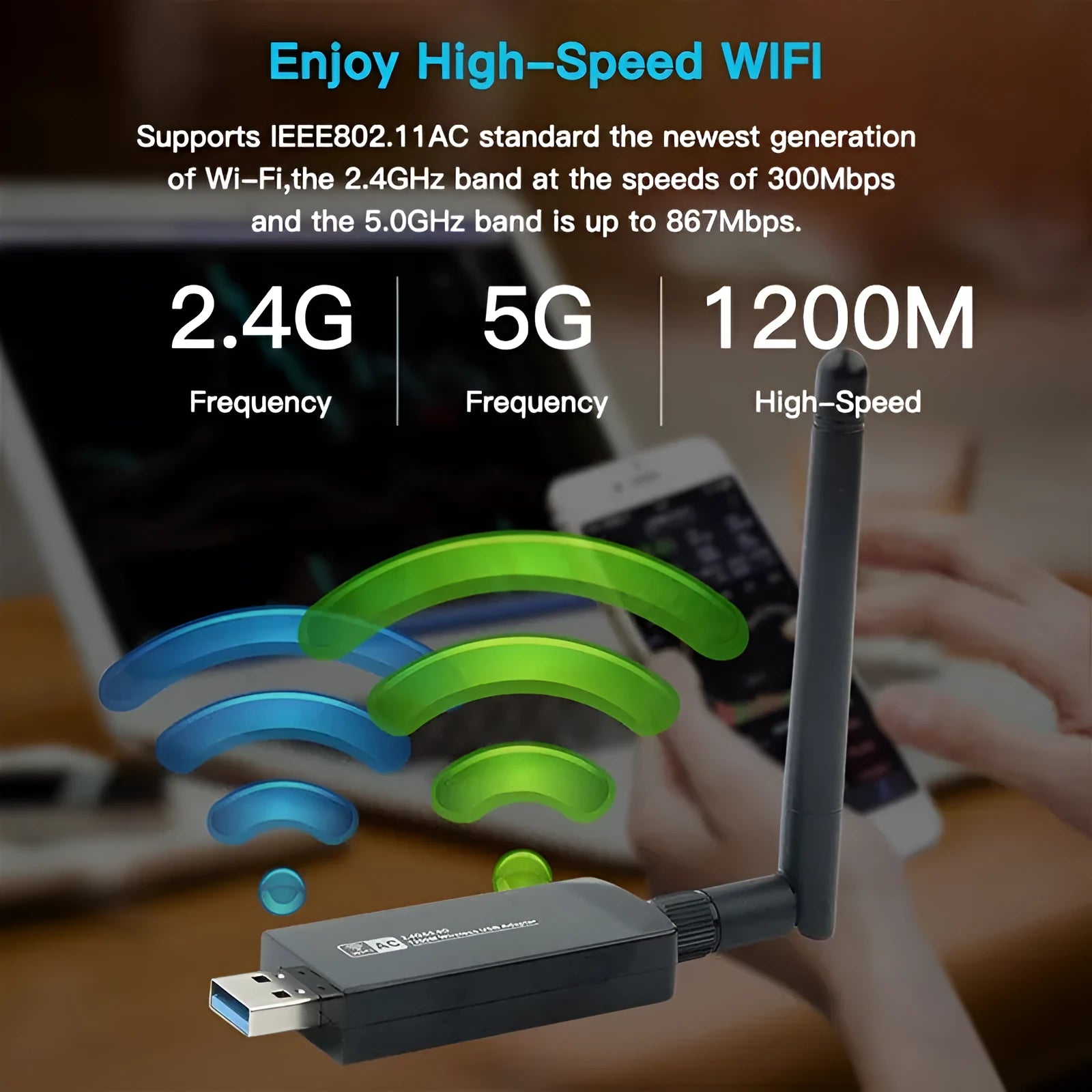 W97L-5DB wireless Bluetooth network card USB 3.0 adapter in black colour