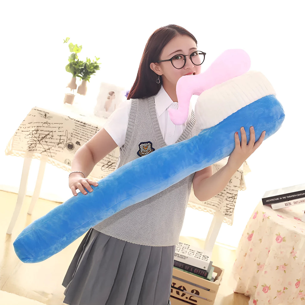 90cm cartoon toothbrush pillow plush toy in green, yellow, pink, and blue for photo props