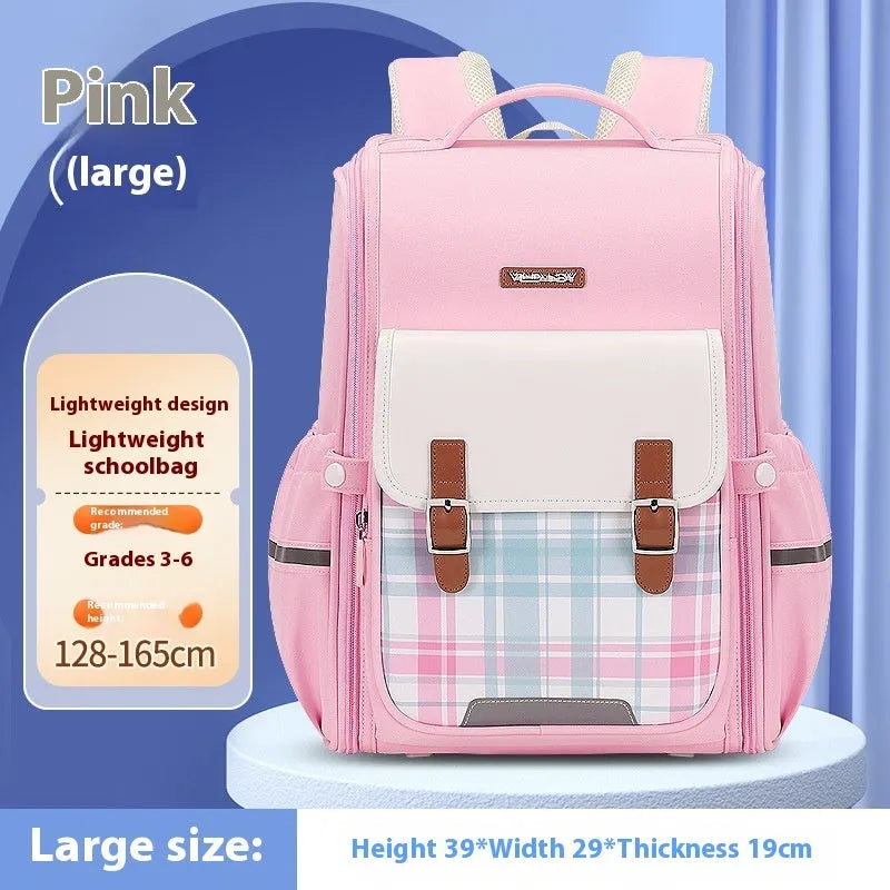 Lightweight Oxford cloth school backpack for students in grades 5-6 with large capacity
