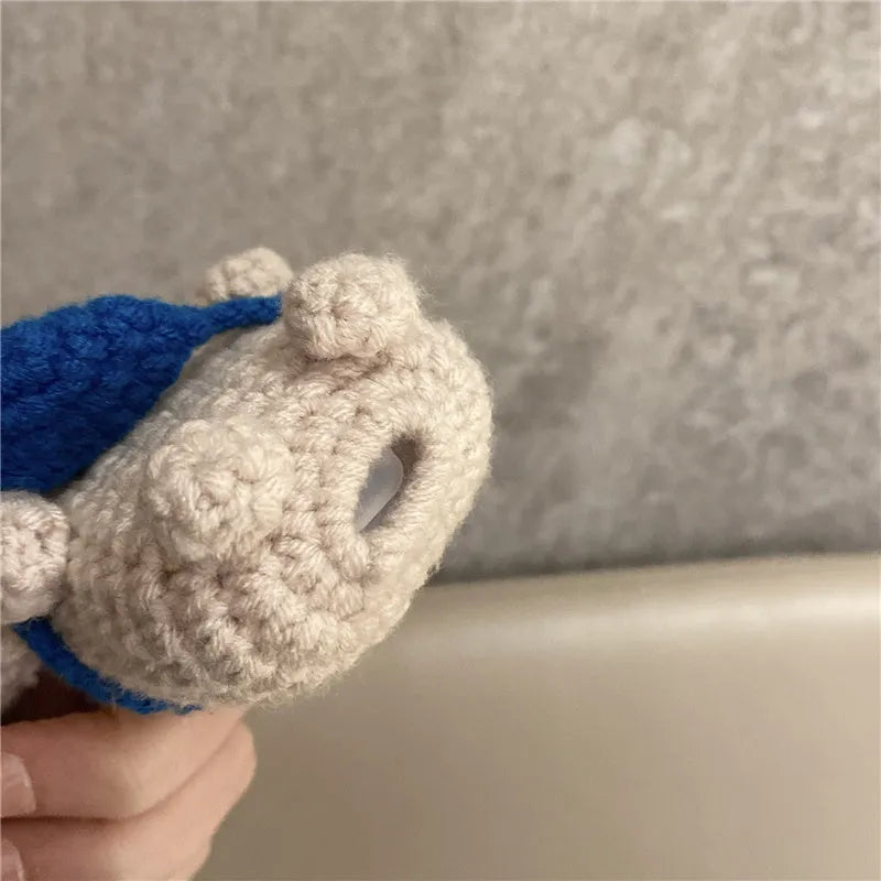 Handmade knitted koala bear backpack design cover for Apple AirPods charging case