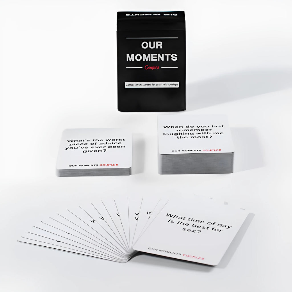 Our Time Lovers Edition communication cards in black 9x6.5x3.5cm box for couples
