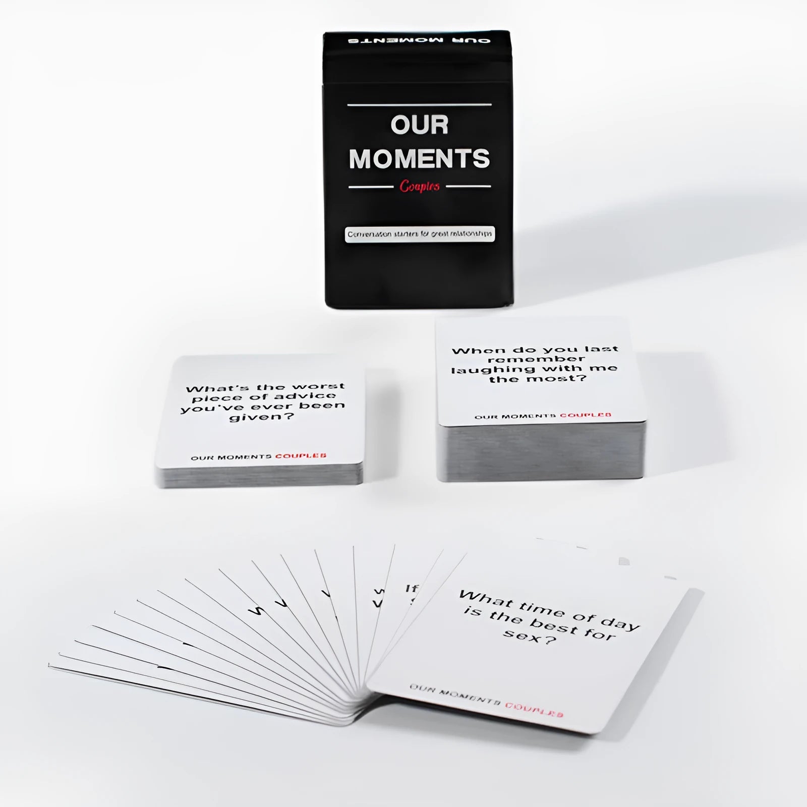 Our Time Lovers Edition communication cards in black 9x6.5x3.5cm box for couples