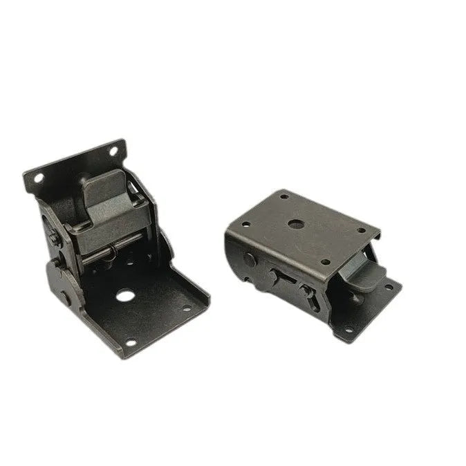 Furniture foot folding hinge for cabinets and wardrobe doors with adjustable 0-90 degree angle in multiple finish options