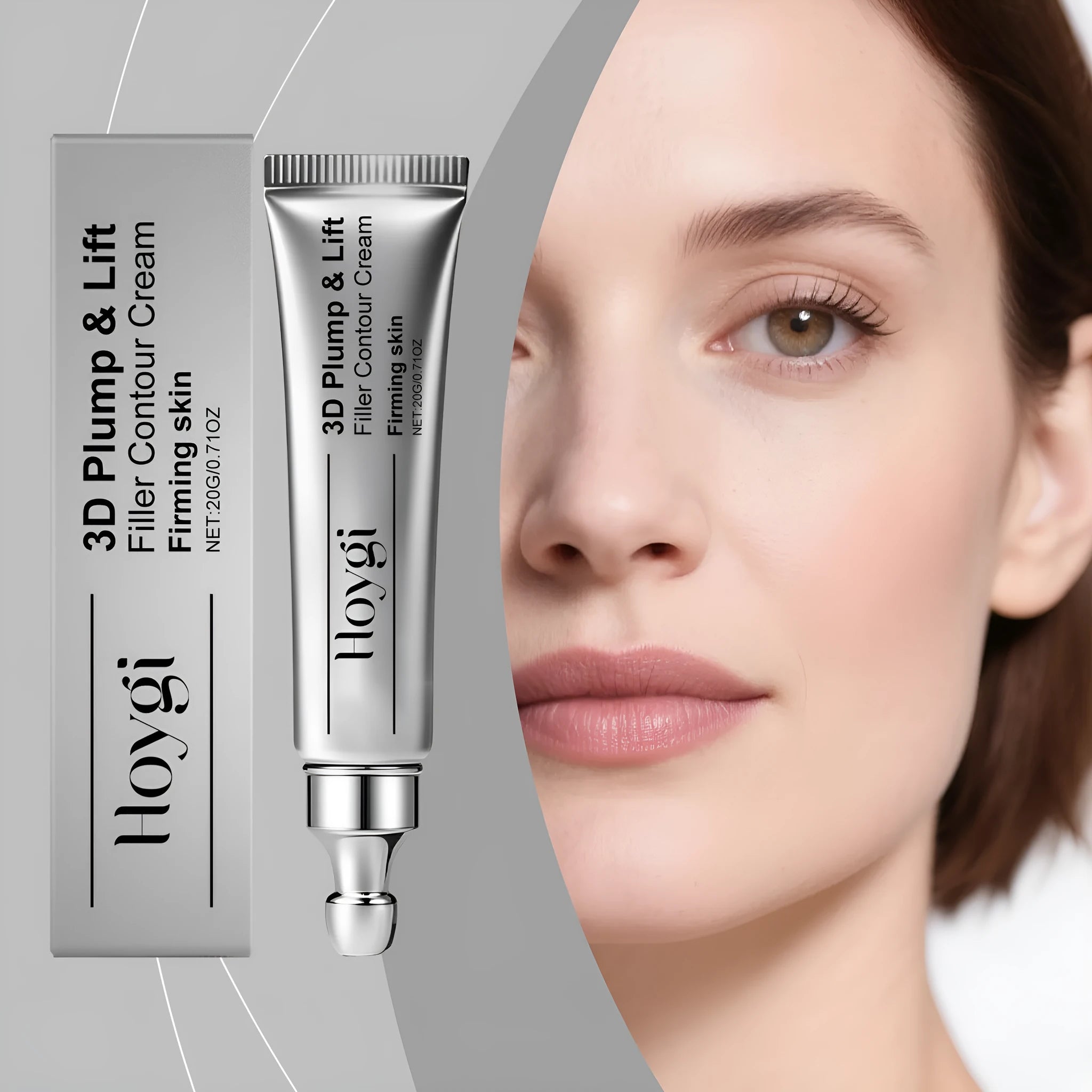 Gentle moisturising eye cream tube showing 20g net weight with ceramide EOS and tripeptide copper-1 ingredients