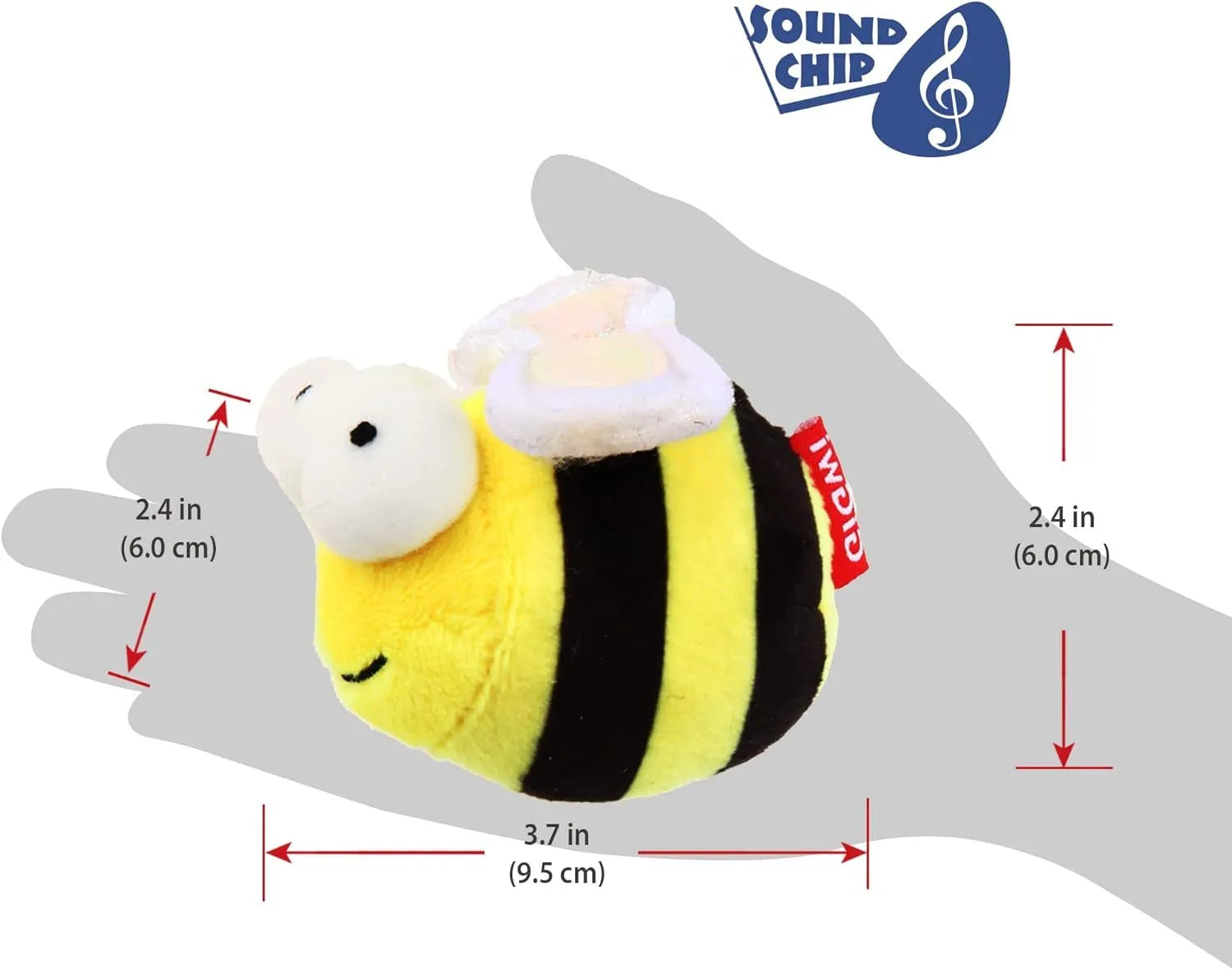 Yellow bee-shaped electronic cat toy with motion-activated squeaking sound