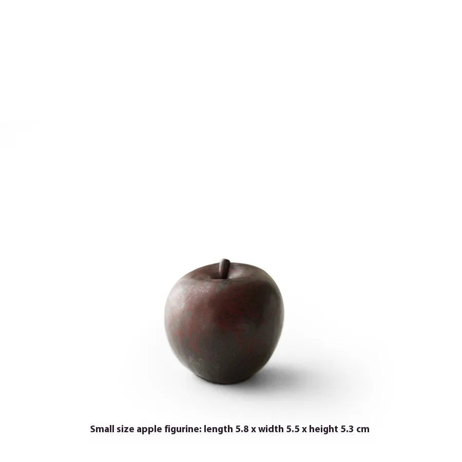 Retro Chinese ceramic apple ornament for desktop decoration in large and small size options
