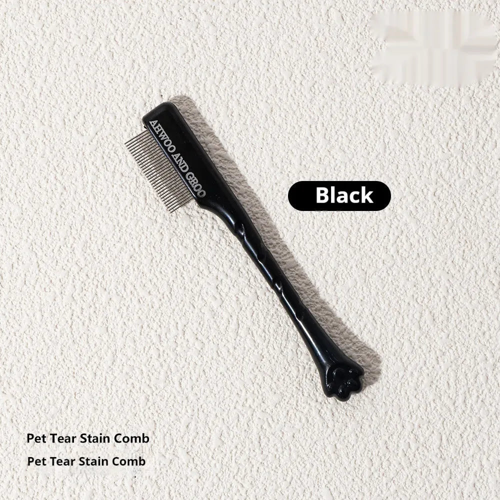 ABS pet grooming comb and scissors set for dogs, available in black, yellow, white, and green colours