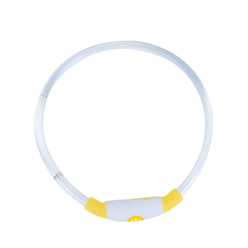 USB rechargeable LED dog safety collar with glowing light and adjustable 70cm TPU construction