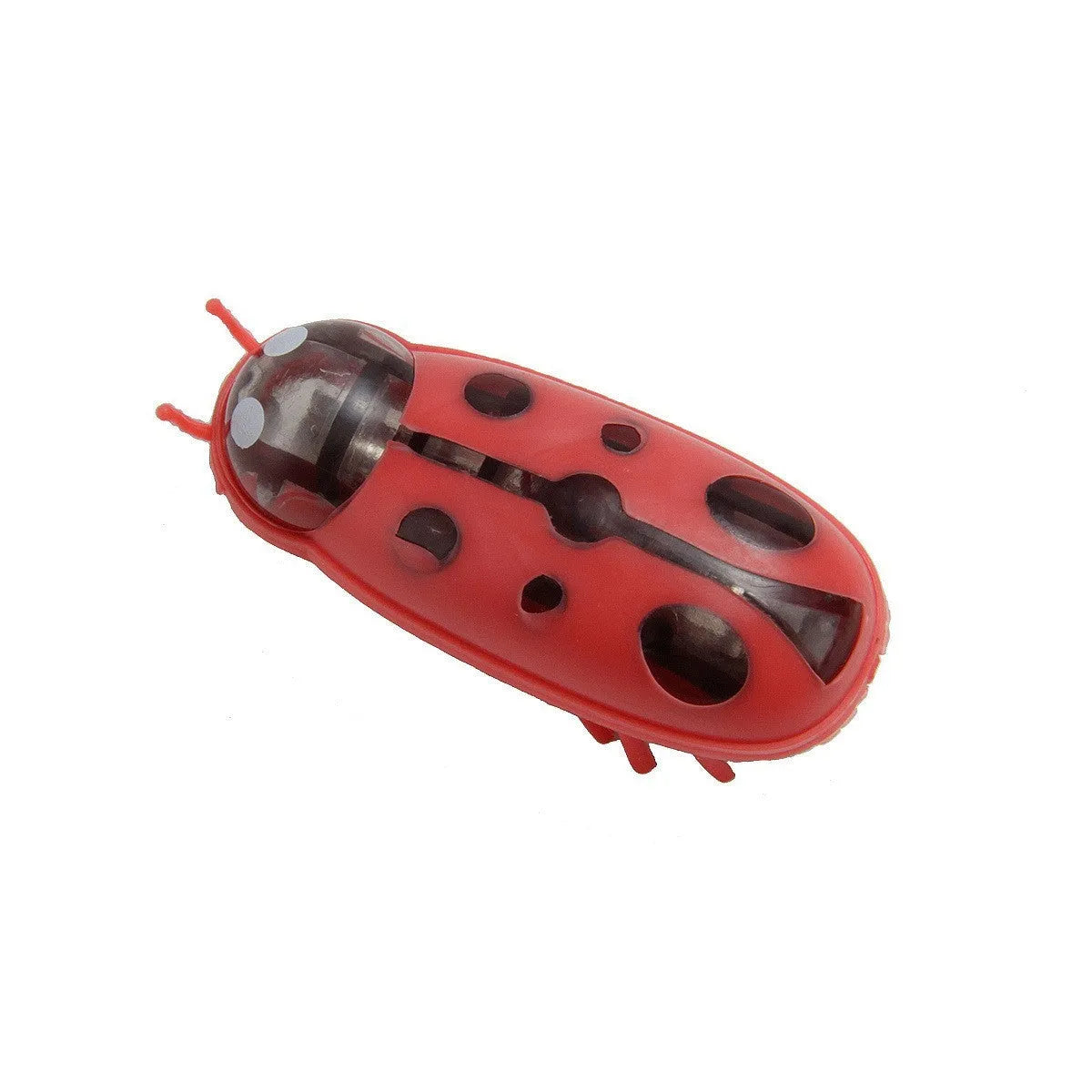 Miniature electronic worm cat teasing toy in ladybug and iron cow designs with vibrating motion