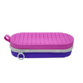 Silicone hard-shell glasses case with long hand in various colours including rose red light purple and black.