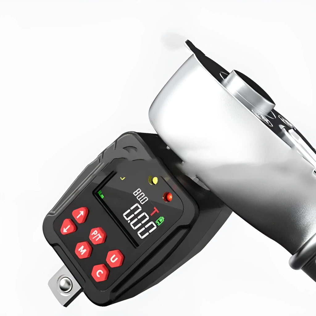 Digital torque meter with illuminated LCD display and 1/2 inch drive for 200N·m torque measurement