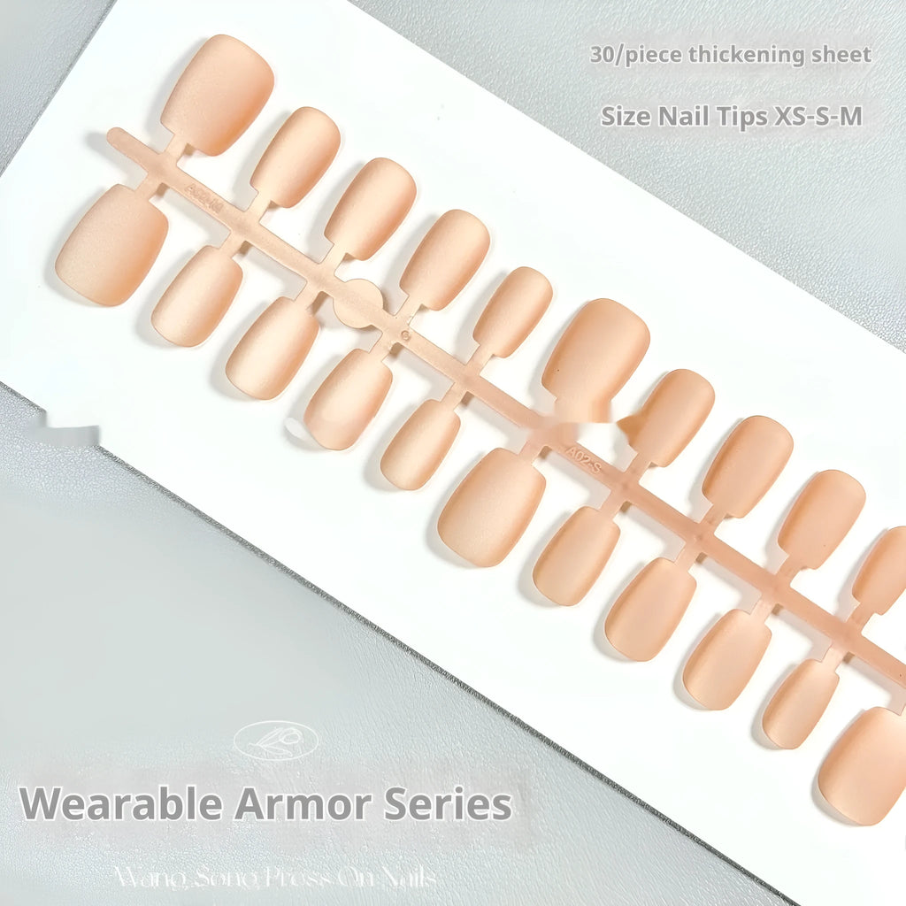 Frosted Velvet Cat's Eye 01 Island Diary Aurora false nail art set showing short ladder sizes and magnetic designs.