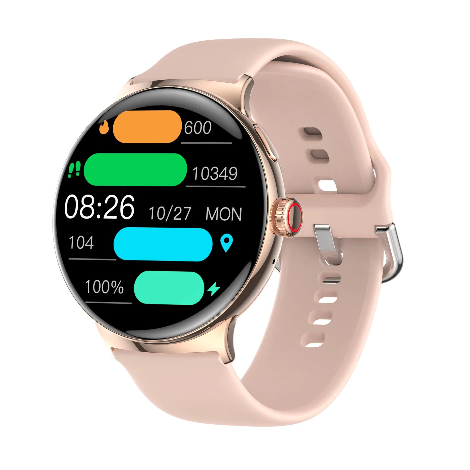 Smart watch lanyard design with AMOLED screen, Bluetooth calling, health monitoring, in Black colour
