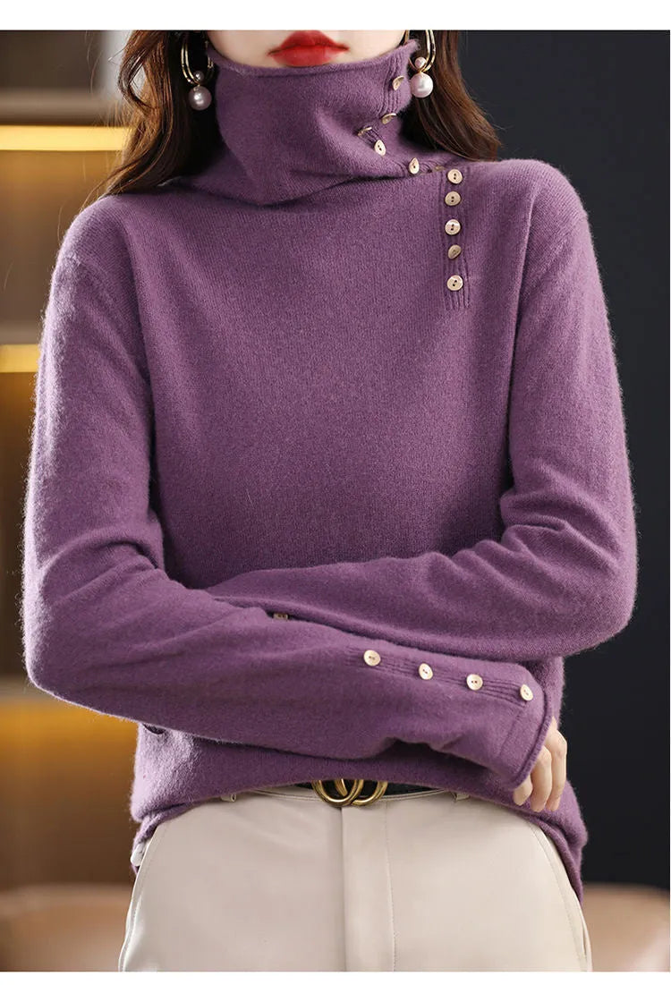 Women's slim fit knitted bottoming shirt in core-spun yarn with short 40cm length and regular sleeves