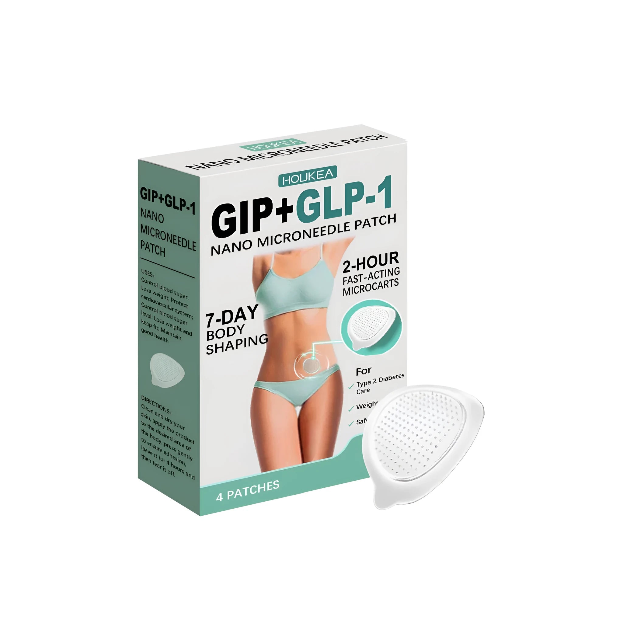 Four nano microneedle patches for facial skincare with acetyl hexapeptide-8 and cinnamon extract