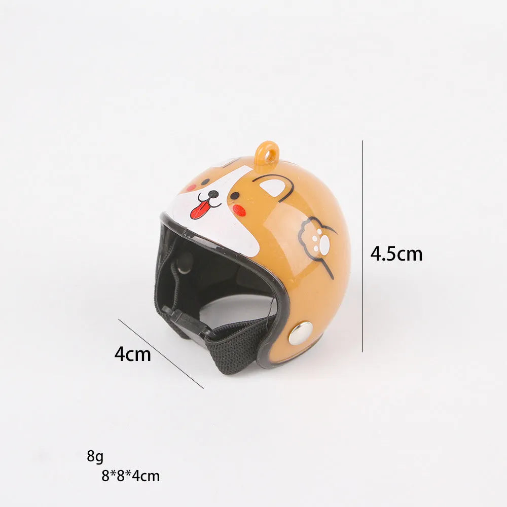 Adjustable plastic chicken helmet for small pet protection with elastic bands and sponge lining