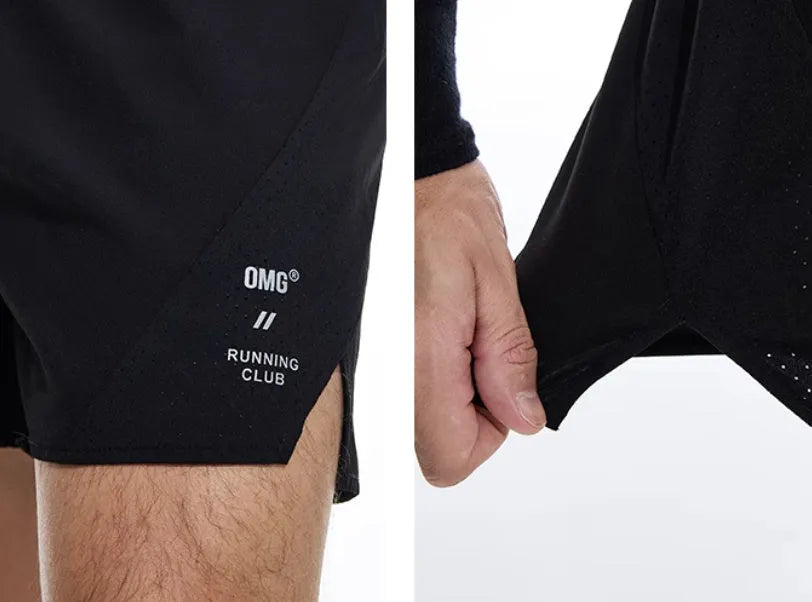 Men's running shorts with laser stitching and stretch fabric for training workouts