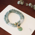 Women's Myanmar jade bracelet with safety buckle pendant in geometric new Chinese style