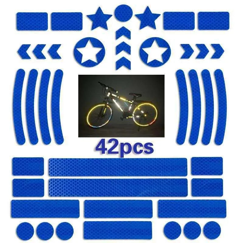 Bicycle reflective safety tape with grid pattern in four colour options measuring 11.5 by 21 centimetres
