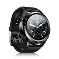 Black smart watch with health monitoring features on silicone wrist strap