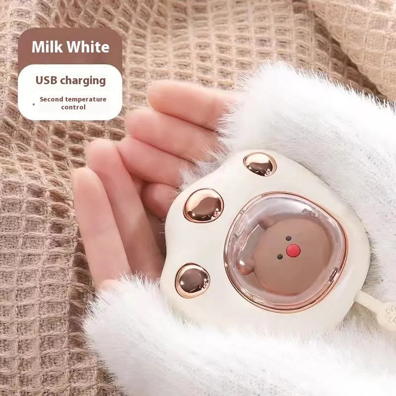 USB digital display hand warmer in one of six colour options: blue, green, white, or pink.