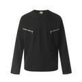 Men's grey cotton long sleeve T-shirt with loose fit and pullover style