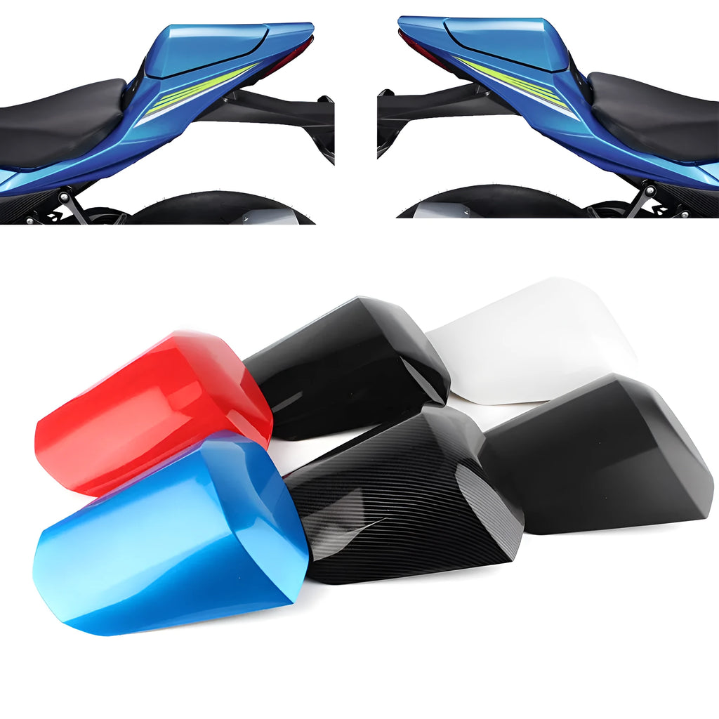 GSXR1000 motorcycle rear cowl seat cover in ABS plastic showing streamlined design and colour options