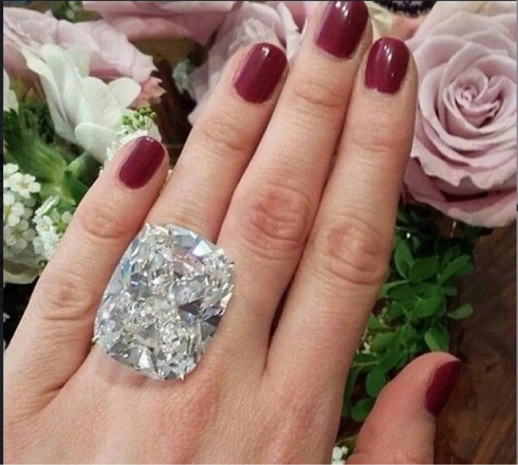White gold colour electroplated alloy women's ring with square diamond geometry design