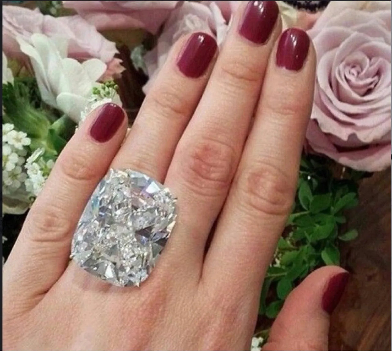 White gold colour electroplated alloy women's ring with square diamond geometry design