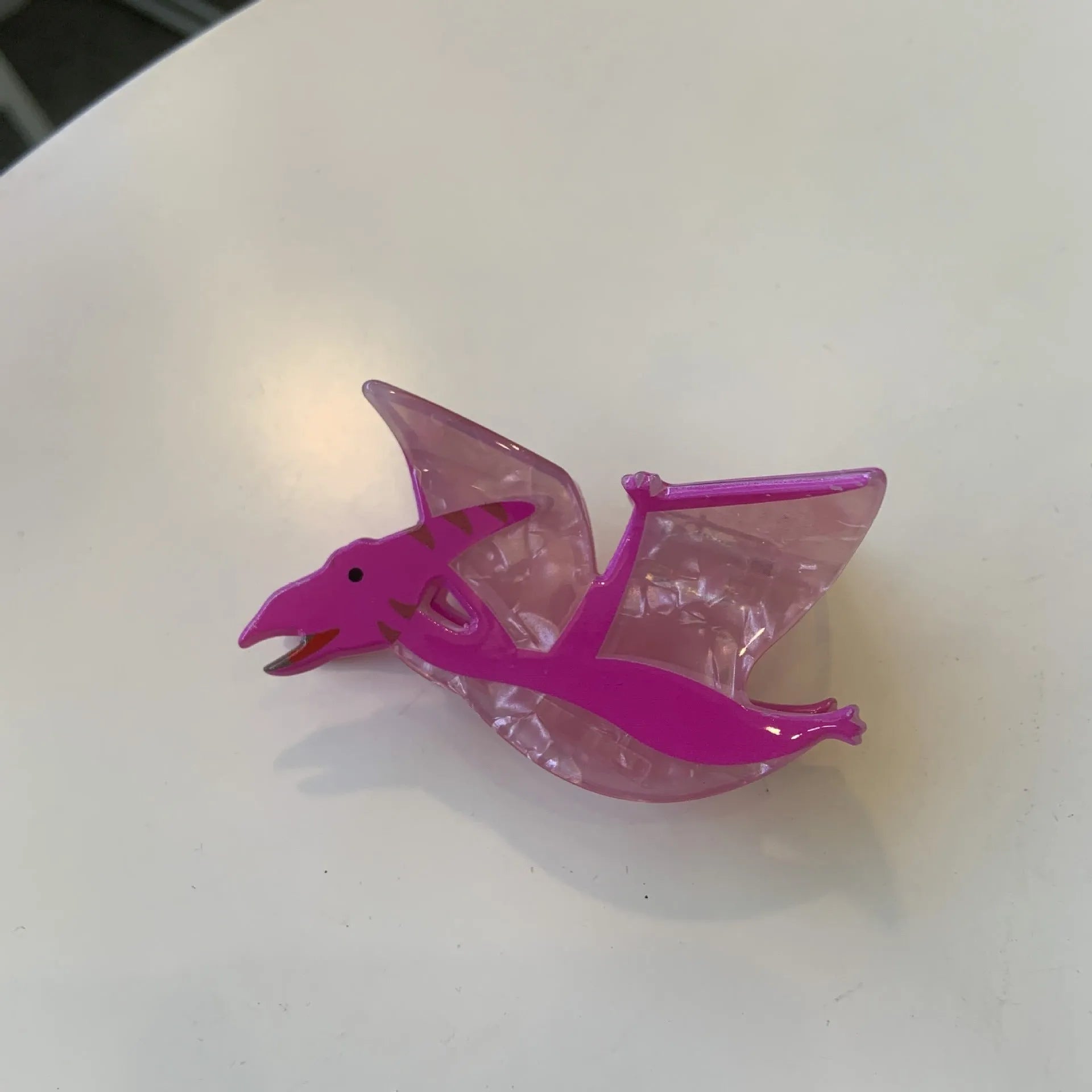 Dinosaur acrylic jaw hair clip grip-style hairpin in choice of six colours