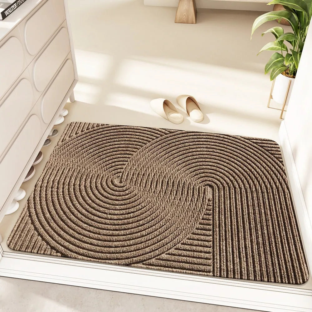 Alien-shaped cartoon anime pattern floor mat in diatomite, shown in blue, measuring 60 by 90 cm.