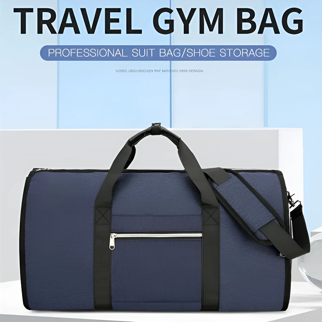 Oxford cloth storage bag with dry wet separation compartments in grey, black, or dark blue colour options