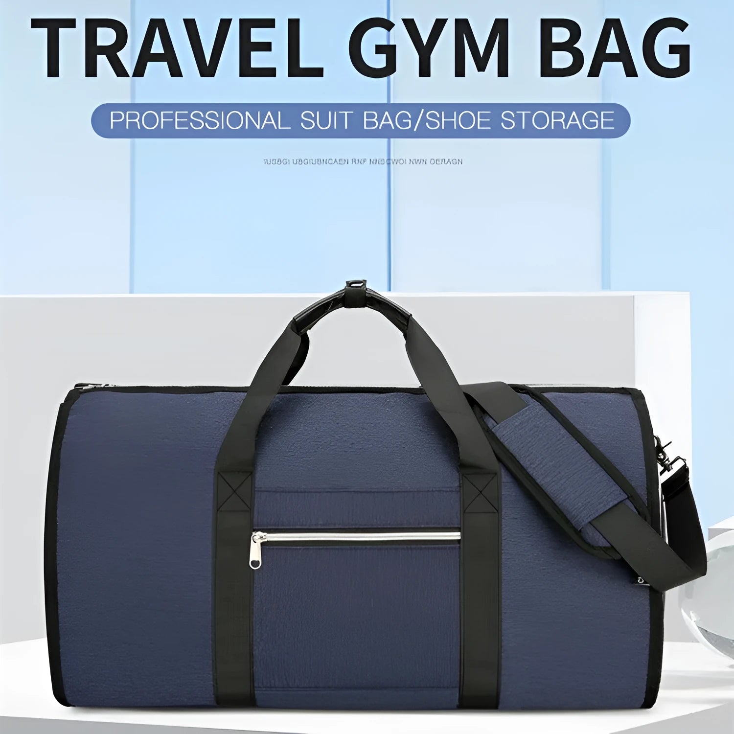 Oxford cloth storage bag with dry wet separation compartments in grey, black, or dark blue colour options