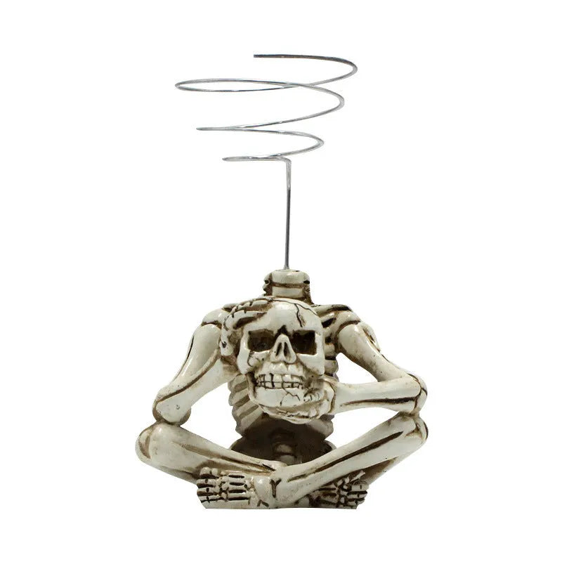 Gothic skull design Tillandsia bracket with resin pot for soilless air plant display