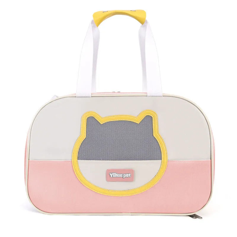 Foldable outdoor cat backpack in blue colour with breathable Oxford cloth construction and 15 kg capacity