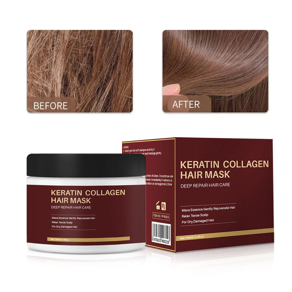 100ml collagen hair mask for moisturising and repairing damaged hair