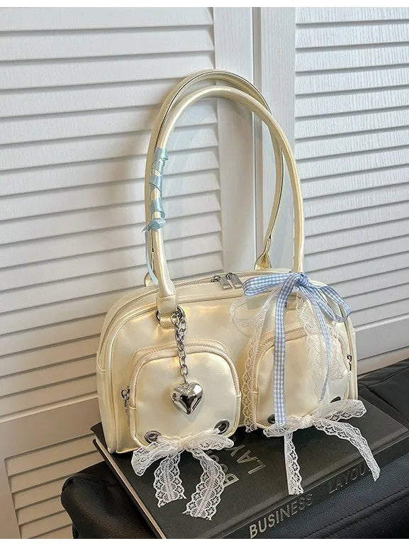 Large capacity casual shoulder bag in soft PU material with cross-body design and mobile phone pocket