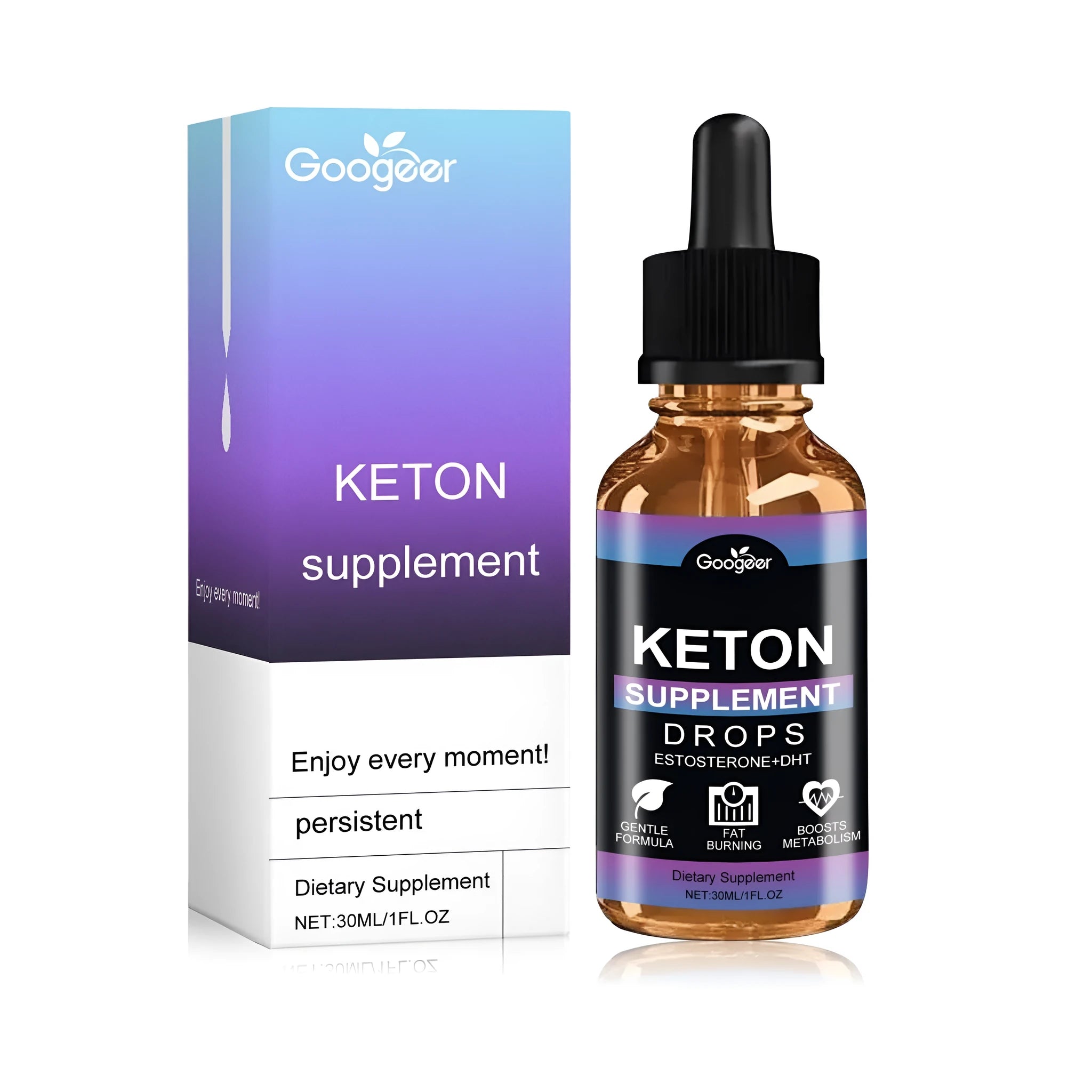30ml glass dropper bottle of caramel-coloured Vitex negundo topical dietary supplement