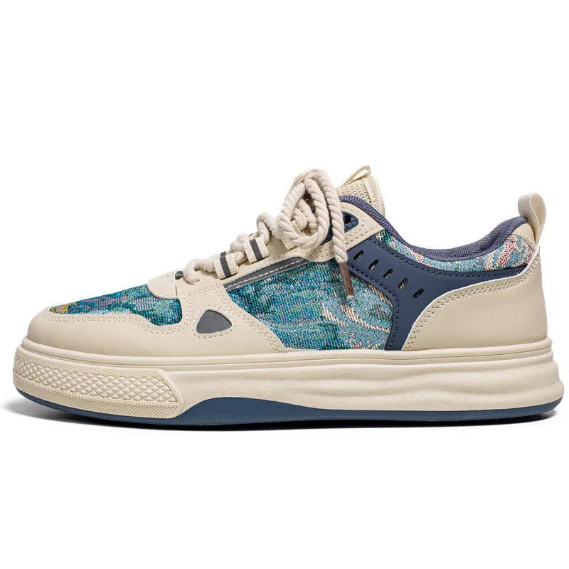 Summer canvas casual shoes with round toe and flat heel in Milan green colour