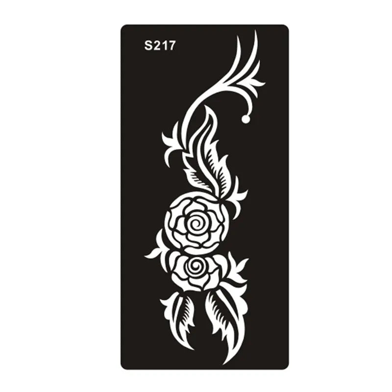 Hollow tattoo template sticker with geometric Southeast Asia style design on water transfer paper